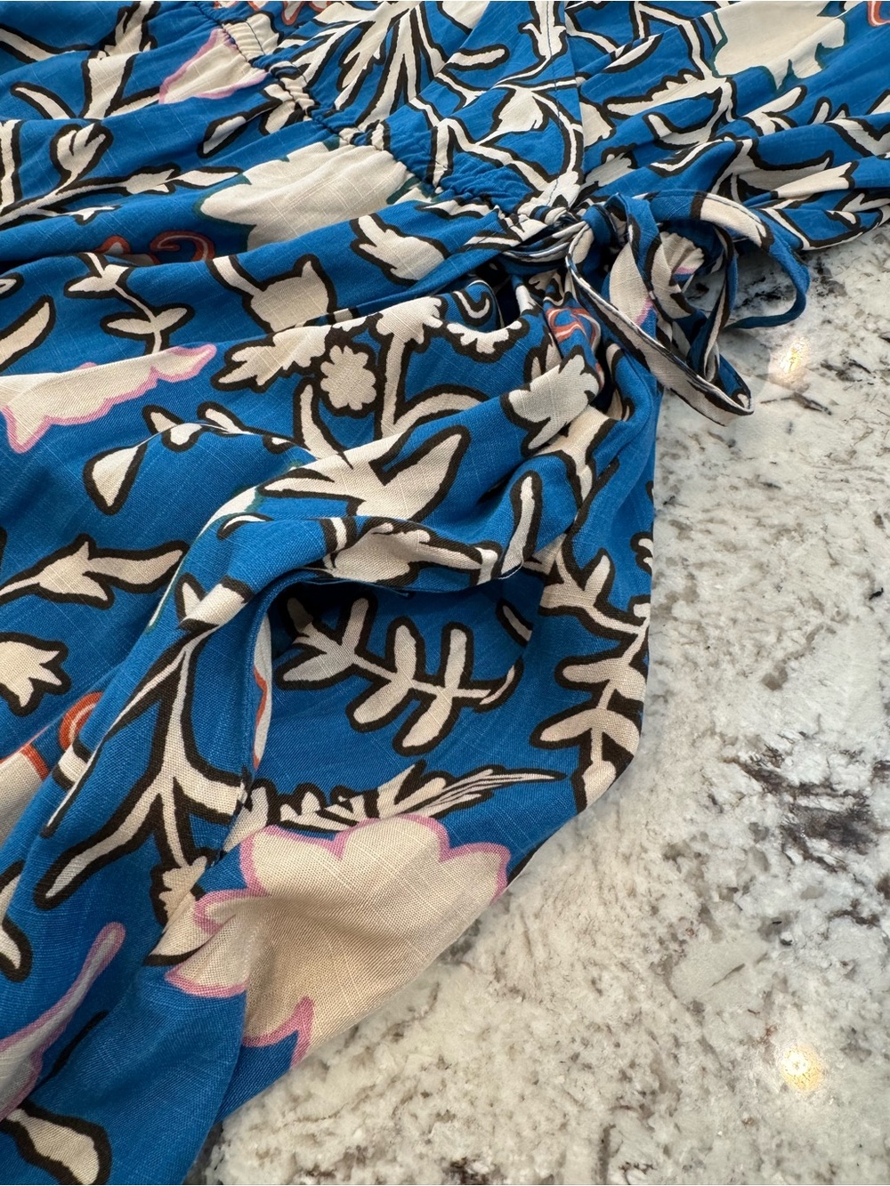 Knox Rose Royal Blue Floral Maxi Dress with Puff Sleeves - Picture 10 of 10